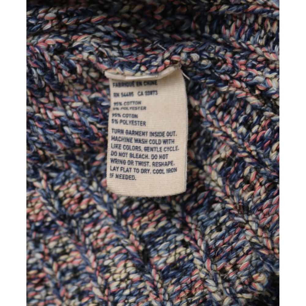 AMERICAN EAGLE Sweater Marled Knit Button Cardigan Women Large Blue Pink Crochet - Picture 8 of 11